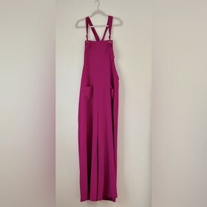 Fuchsia wide leg overalls, size 3X